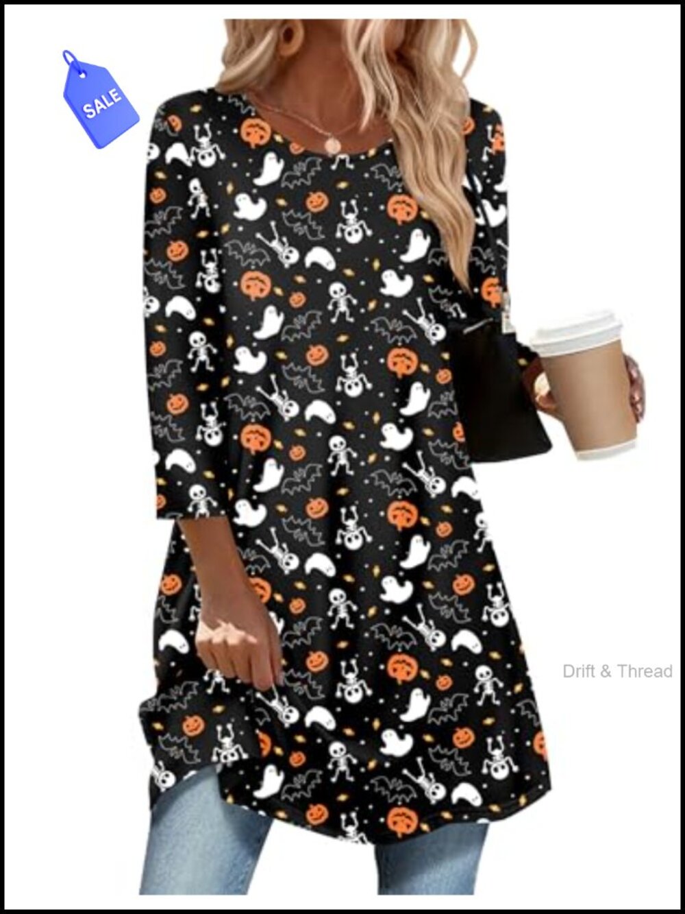 Zeagoo Women's 3/4 Sleeve Tunic Blouse Loose Fit Dressy Casual Top